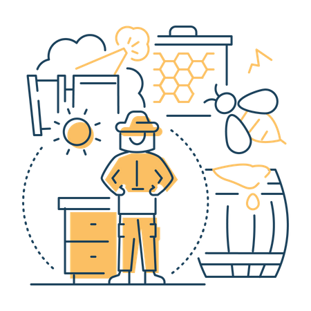 Bee Farming  Illustration