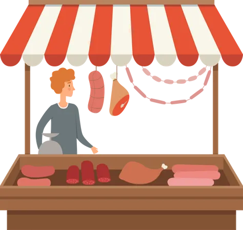 Beef stall Illustration