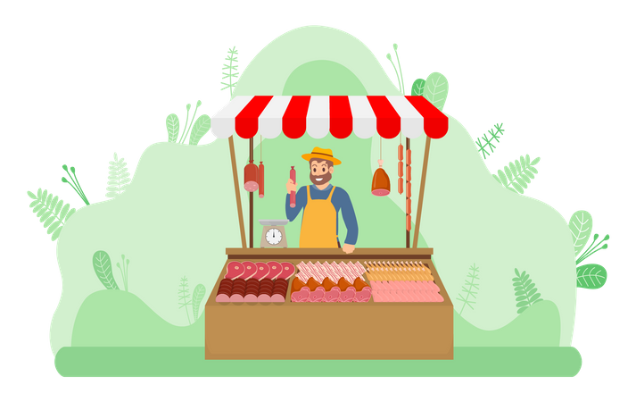 Beef stall  Illustration