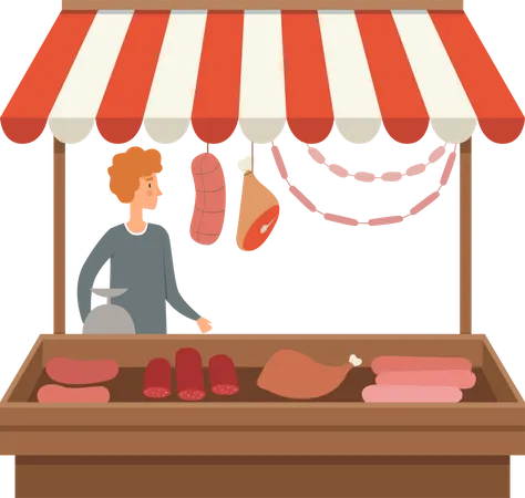 Beef stall  Illustration