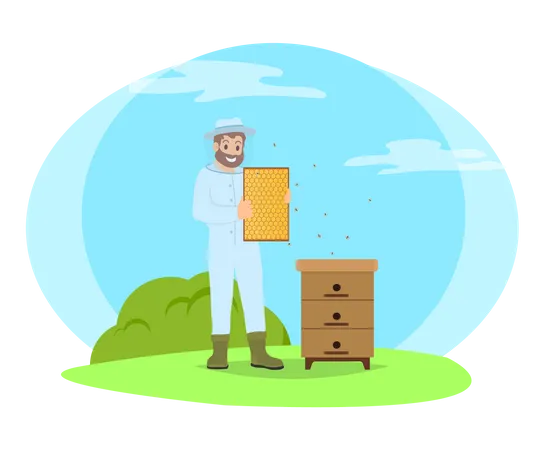 Beekeeping Illustration