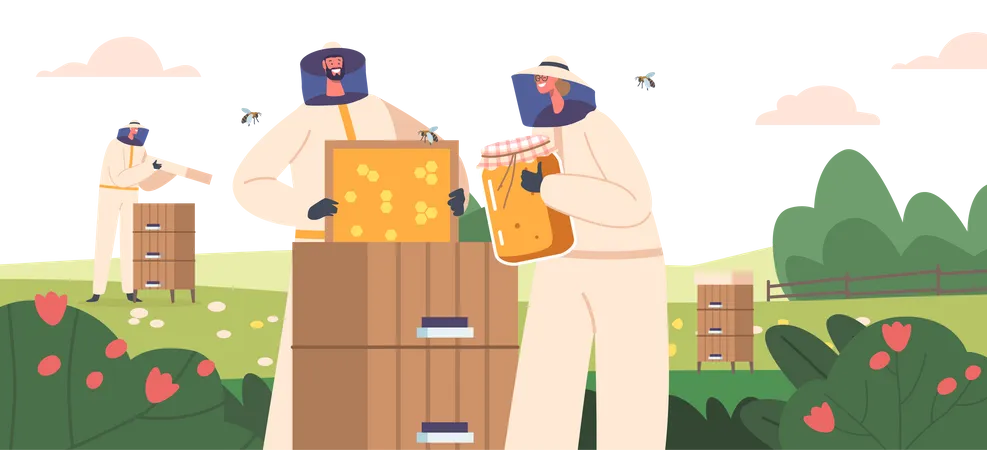 Beekeeping  Illustration