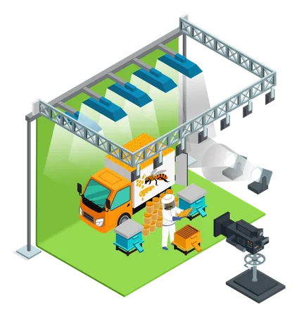 Beekeeping training to honey harvesting  Illustration