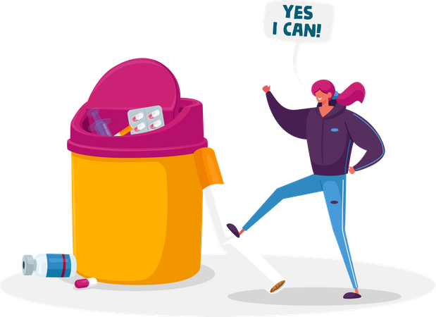 Beenden Sie ungesunde Gewohnheiten und die Rauchsucht  Illustration