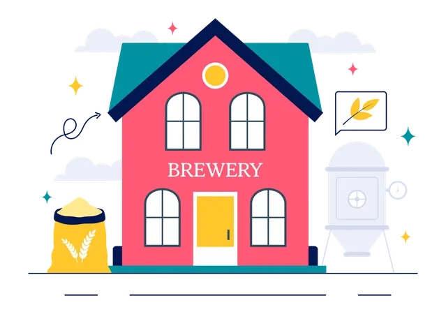 Beer Brewing Process house  Illustration