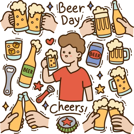 Beer Day Illustration