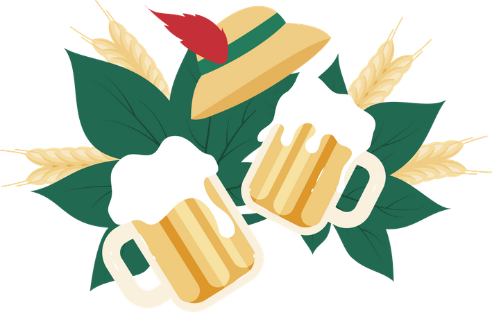 Beer festival in German  Illustration