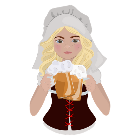 Beer Girl  Illustration