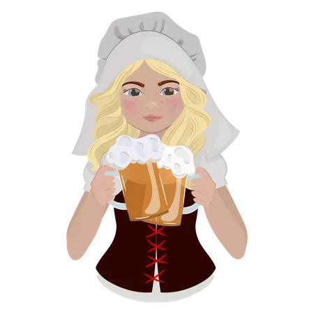 Beer Girl  Illustration