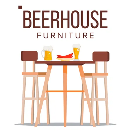 Beer House Furniture Illustration