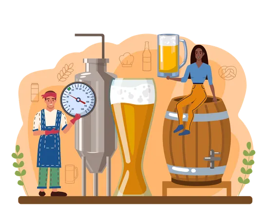 Beer production  Illustration
