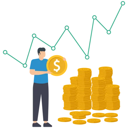 Beginnen Sie, in den Aktienmarkt zu investieren  Illustration