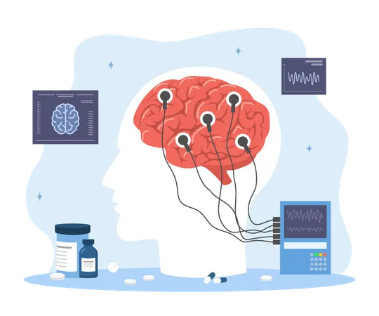 Behandlung des Nervensystems  Illustration