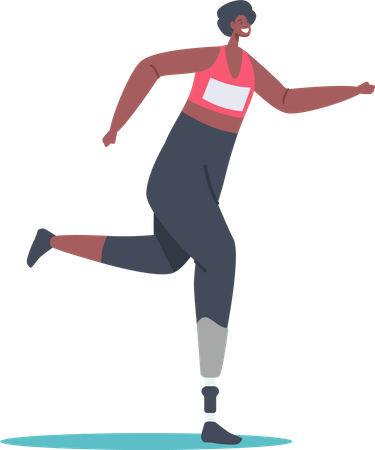 Behinderte Frau läuft einen Marathon  Illustration