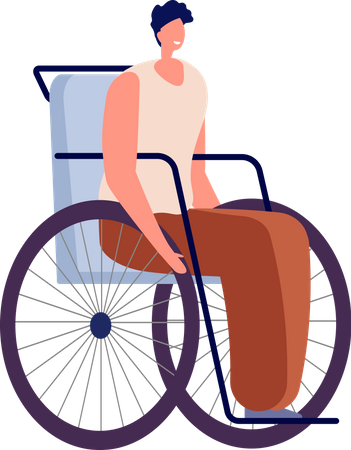 Behinderter Mann im Rollstuhl  Illustration