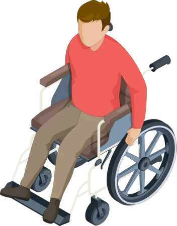 Behinderte Mannliche Und Weibliche Menschen Einstellung Rollstuhl Illustration