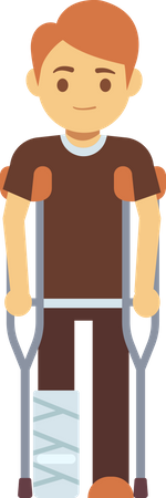 Behindertes Kind mit Krücken  Illustration
