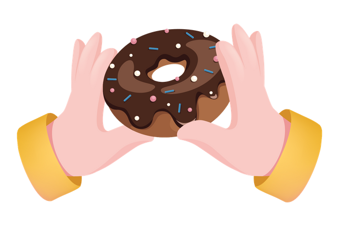 Beignet au chocolat  Illustration