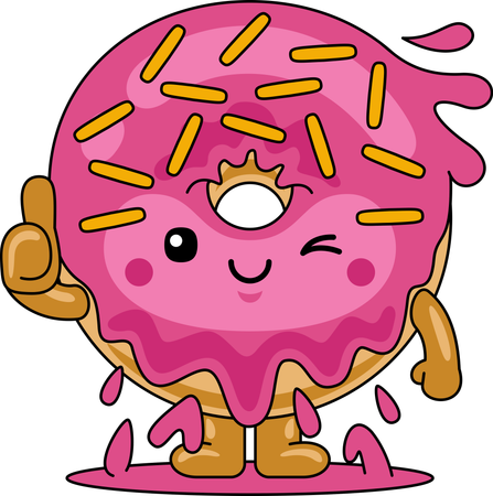 Mascotte de personnage de Donut montrant les pouces vers le haut  Illustration