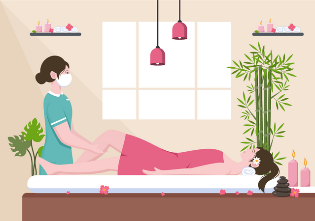 Bein-Spa und Massage  Illustration