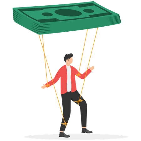Being controlled by money  Illustration