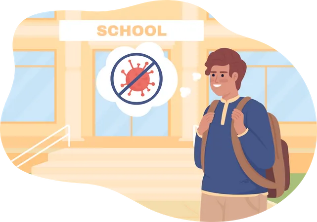 Being Happy Going Back To School 2 D Vector Isolated Illustration Support Teenage Wellbeing Flat Character On Cartoon Background Colourful Editable Scene For Mobile Website Archivo Black Font Used Illustration