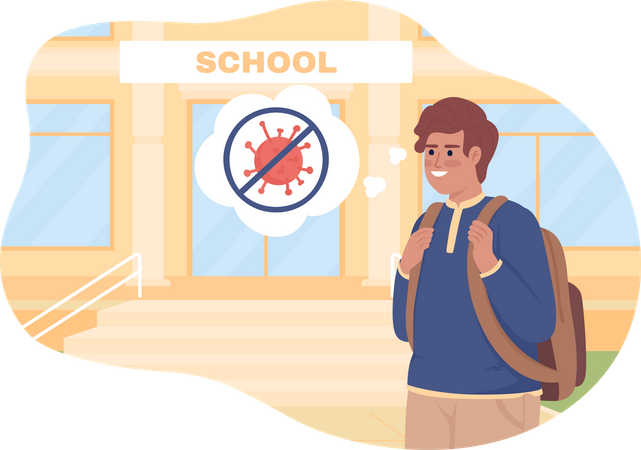 Being happy going back to school  Illustration