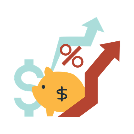 Belastung durch steigende Inflation  Illustration