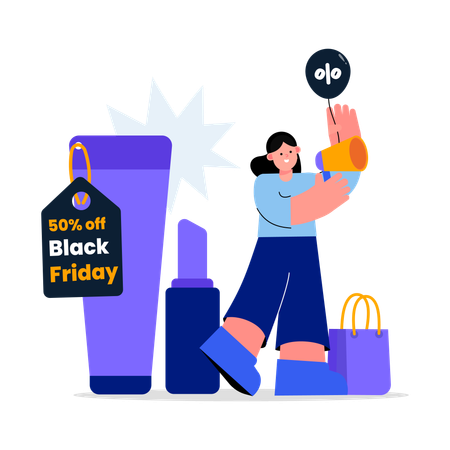 Desconto de beleza na Black Friday  Ilustração