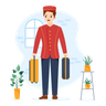 holding luggage illustration