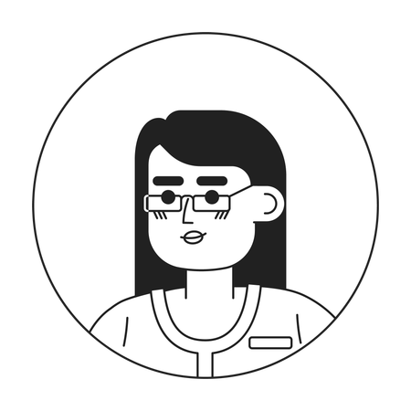 Señora bastante asiática con gafas  Ilustración