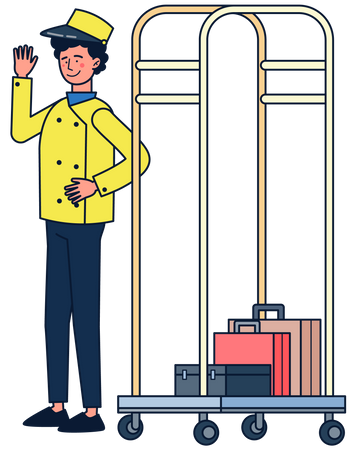 Bellboy hotel service  Illustration