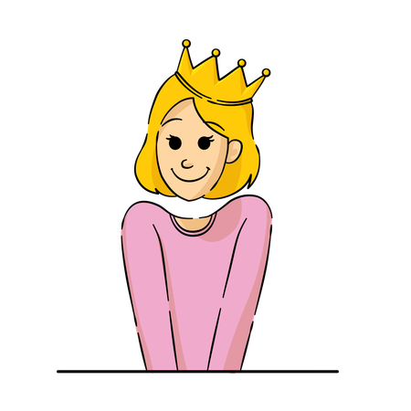 Belle femme avec une couronne  Illustration