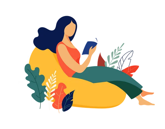 Belle femme avec livre  Illustration