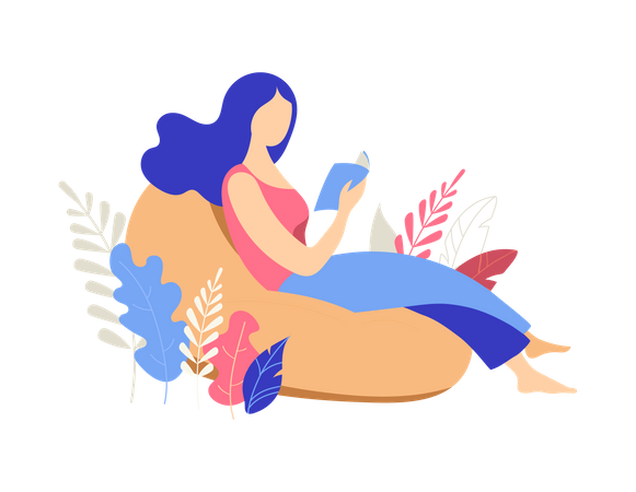 Belle femme avec un livre  Illustration