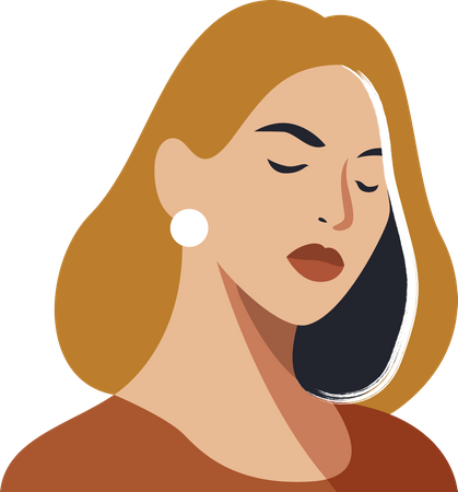 Portrait de visage de belle femme  Illustration