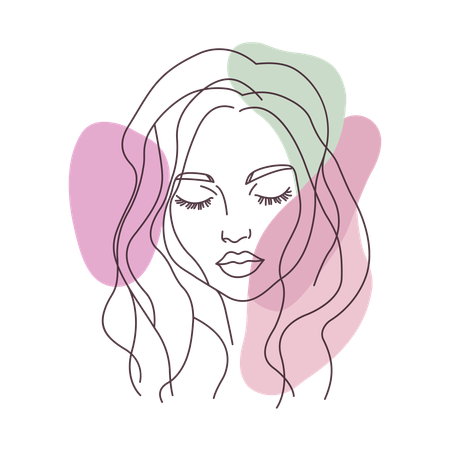 Visage de belle fille  Illustration