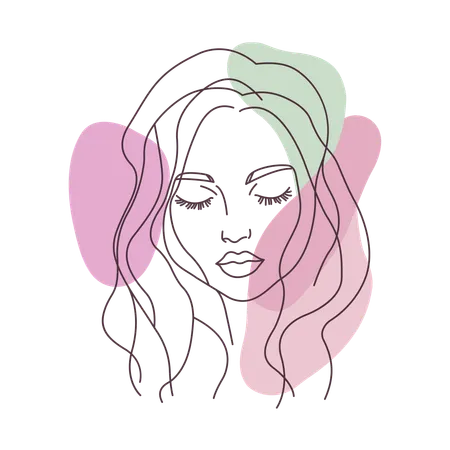 Visage de belle fille  Illustration