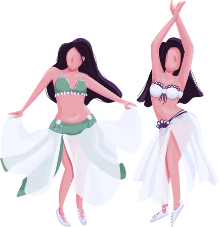 Belly dancers Illustration