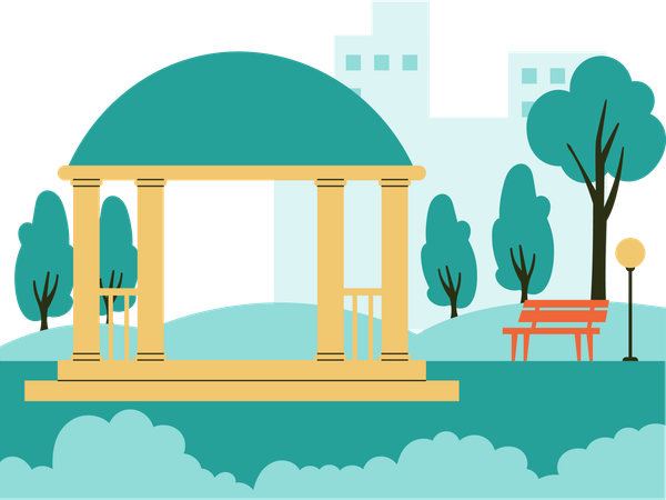 Kiosque parc de la ville  Illustration