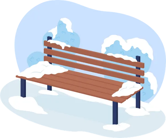 Bench in winter park  Illustration