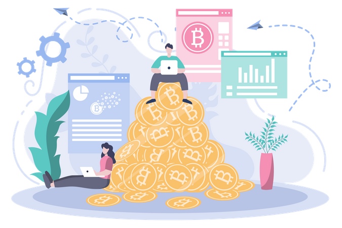 Ganancias en bitcoins  Ilustración