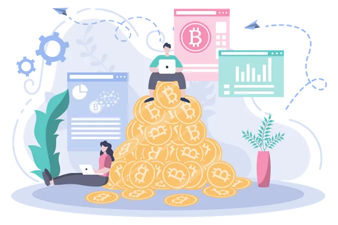 Ganancias en bitcoins  Ilustración
