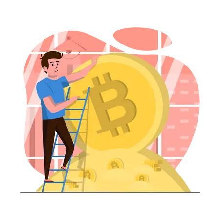 Ganancias en bitcoins  Ilustración