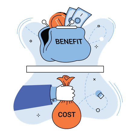 Benefit and cost  일러스트레이션
