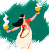 illustrations of durga puja