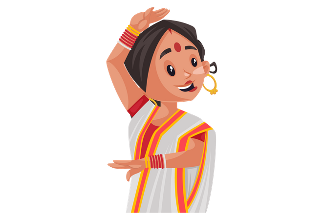 Bengalische Frau tanzt  Illustration