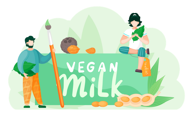 Verwenden Sie vegane Milch  Illustration