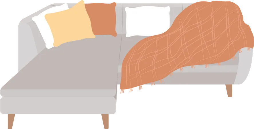 Bequeme graue Couch  Illustration