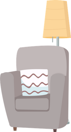 Bequemer Sessel und Stehlampe  Illustration